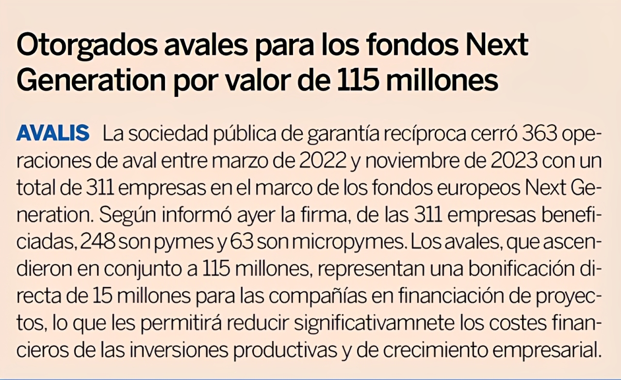 Expansión, La Vanguardia digital y ara.cat publican los datos de los avales otorgados en el marco del Programa Next Generation